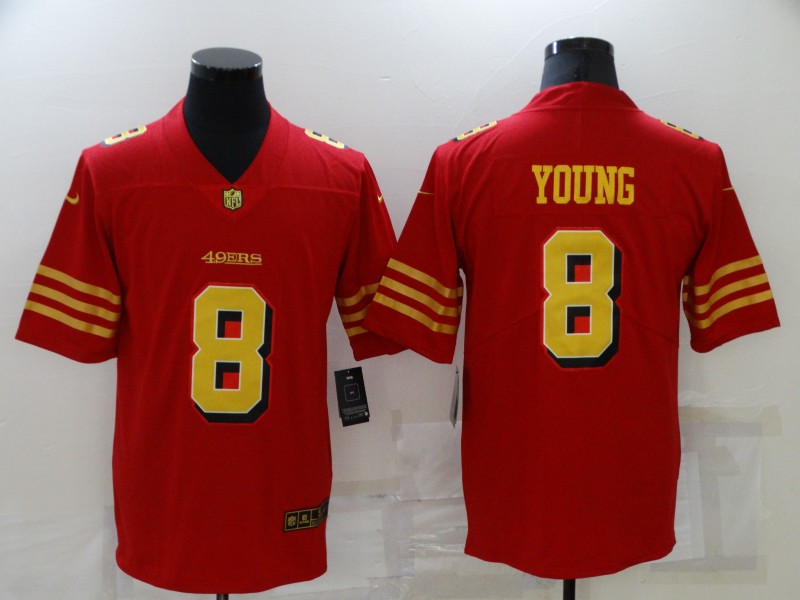 Men's San Francisco 49ers #8 Steve Young Red Gold Vapor Untouchable Limited Stitched Jersey Men's San Francisco 49ers #8 Steve Young Red Gold Vapor Untouchable Limited Stitched Jersey